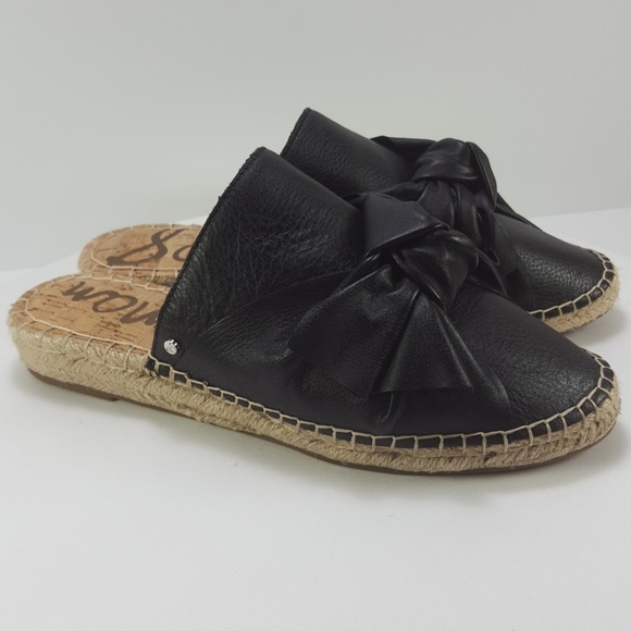 New Sam Edelman Lynda leather bow espadrille mule - Picture 2 of 8